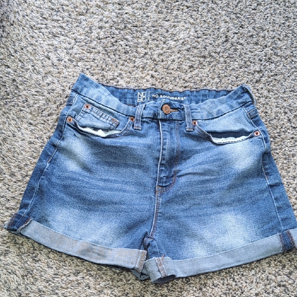 No Boundaries Girl's Blue Denim Shorts, Size 5